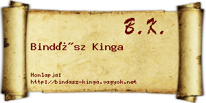 Bindász Kinga névjegykártya