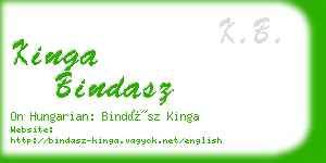 kinga bindasz business card